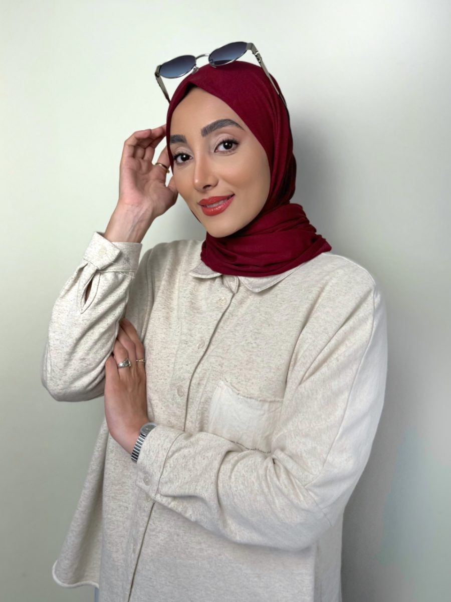 شال کشی زرشکی ساده