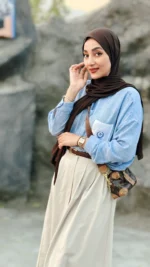 شال کشی قهوه‌ای سوخته